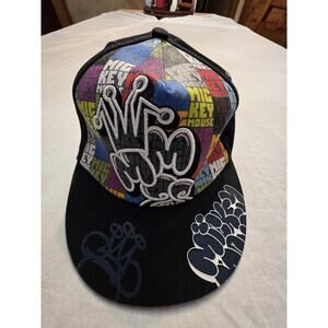 Disney Parks Multi Color Snap Back Graffiti Style Hat